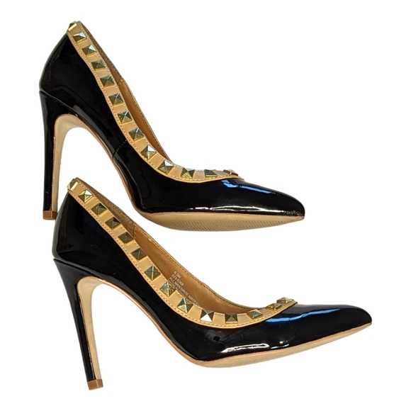 COSMOPOLITAN Black Rockstud Studded Emilia Pumps Size 6.5 - Picture 5 of 11
